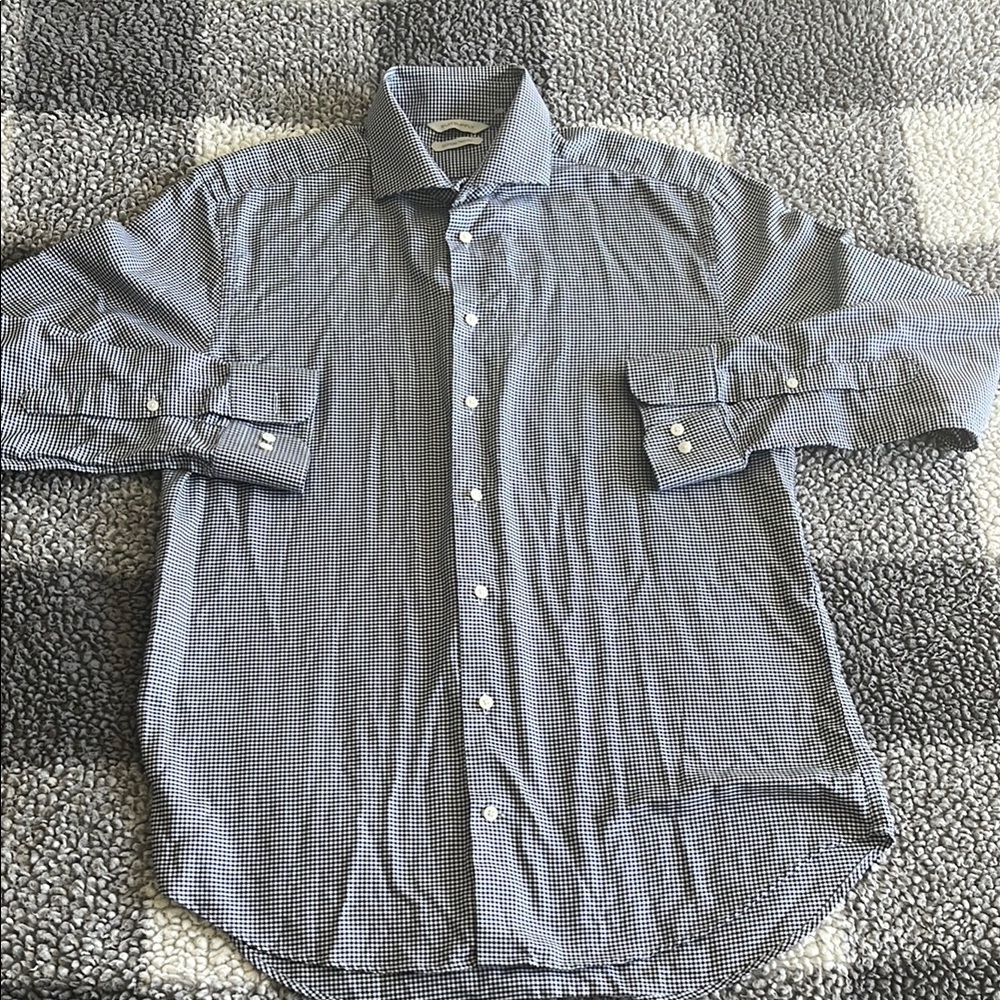 Suitsupply Blue Button Down Shirt 16 1/2 42